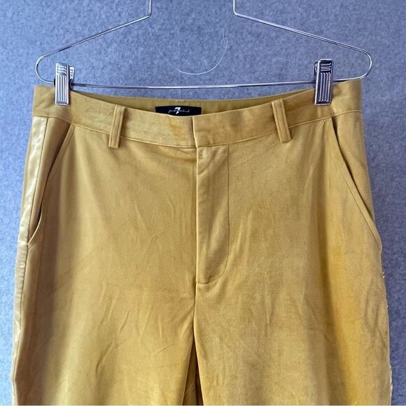 7 For All Mankind Gold Yellow Velvet Trouser Pants sz. 31 #QQ - Picture 9 of 10